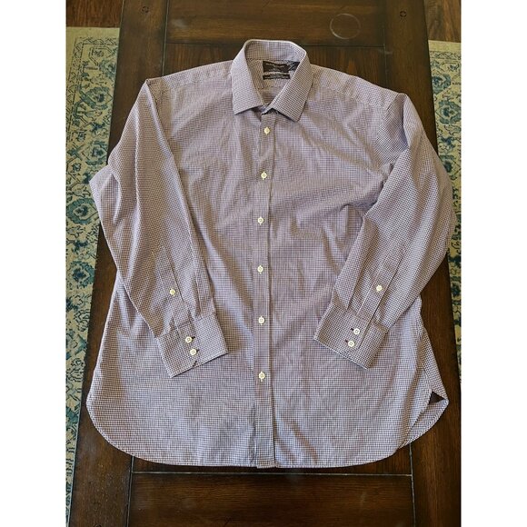 Black Brown 1826 Other - Black Brown 1826 Purple Oxford Slim Fit Button Down Shirt Non Iron 17 1/2 34 XL